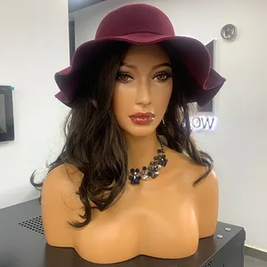 JOJO FRP lady head model Sexy female head with boobs Wig hat glasses display props mannequin doll for sale