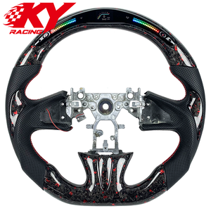 Volante deportivo LED de fibra de carbono forjado estilo carreras personalizado, adecuado para Infiniti Q50 Q50S Q50L Q60 Q60S - Product Image 1