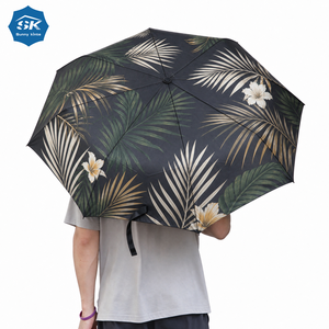 Paraguas Plegable Vintage con Diseño de Hoja de Palma, Apertura y Cierre Automático, Ligero, Portátil, para Viajes, Protección Solar y Lluvia, con Estuche de Regalo - Product Image 2
