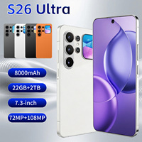 Téléphone S26 Ultra haute performance, 22 Go + 2 To de stockage, écran HD de 7,3 pouces, appareil photo 108 MP, batterie longue durée de 8000 mAh, smartphone de jeu 5G