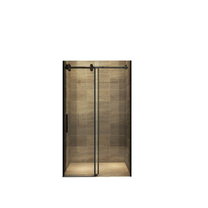 <span class=keywords><strong>Porte</strong></span> de <span class=keywords><strong>douche</strong></span> sans cadre de style moderne, verre trempé de 8 mm, design droit, <span class=keywords><strong>porte</strong></span> coulissante à roulettes, JENBELY, finition polie/chrome/mate - Product Image 4