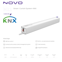 NOVO KNX Rail de rideau motorisé intelligent pour maison connectée - Utilisation intérieure au bureau, design luxueux, protection UV, moteur de rideau électrique