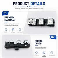 Bouton de commande de lève-vitre électrique X01374600271X09 compatible avec Li Auto ONE L7 L8 L9, côté conducteur avant gauche (LHD), 2019-2024, pièces automobiles