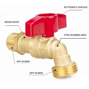 Garden Hose Accessories S60X6 to 3/4" Thread Garden IBC Tote Adapter 3/4" Hose <b>Quick</b> <b>Connector</b> Brass Hose Faucet Valve for tank - Product Image 4