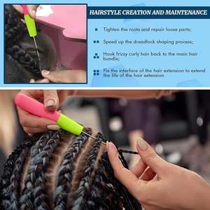 Aiguilles à crochet multi-usages Amygirl, 16 mm de long, en plastique et silicone, pour tresses de cheveux, extensions, micro-tresses, utilisation à domicile et en salon - Product Image 5