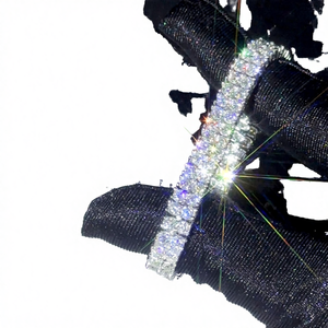 Bracelet Tennis Moissanite 2 Rangs 3mm, Bijoux de Mode Hip Hop, Plaqué Rhodium, Unisexe, Argent 925 Certifié, Sertissage Bezel Iced - Product Image 4