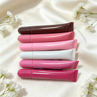 Tube souple personnalisé pour brillant à lèvres 10 ml, rose rouge, tube vide à presser pour brillant à lèvres, emballage cosmétique