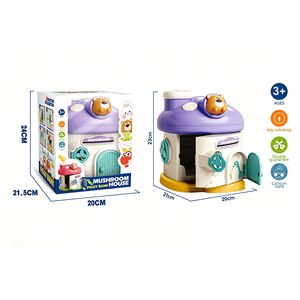 Tirelire en plastique en forme de maison champignon pour enfants, jouet de dessin animé avec serrure à clé pour les tout-petits de 2 à 7 ans - Product Image 4