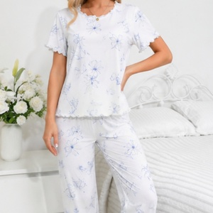 Pigiama da <span class=keywords><strong>Donna</strong></span> Personalizzato ODM in Bambù, Set 2 Pezzi Estivo, Comodo Abbigliamento da Casa, Lingerie Sexy per Signore - Product Image 2