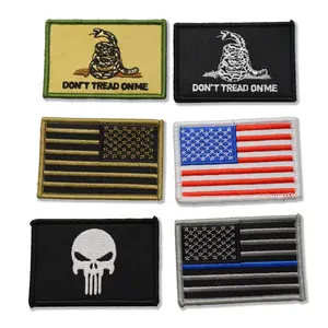 Wholesale Gadsden Flag Patch American Flag Embroidery Patches Amochy Punisher Tactical Patch Badge For Hat