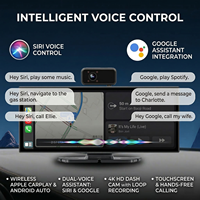 Kamera Dasbor Ganda 4K Layar Pintar 10,25 inci DVR Mobil dengan CarPlay Nirkabel Android Auto WiFi Bluetooth Pemancar FM
