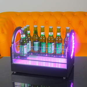 Design moderne 5L 12L LED refroidisseur de vin en fer lumineux portable seau à glace en métal pour les fêtes de bar baignoires panier de bouteille cadeau - Product Image 5