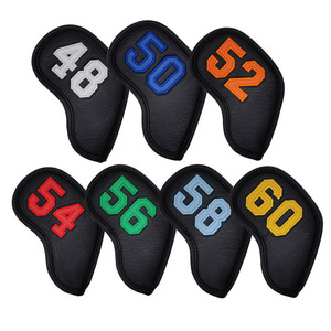 Fundas para palos de golf de cuero PU con bordado 3D en colores sólidos para hierros de golf, accesorios de protección, tallas 48, 50, 52, 54, 56, 58, 60 - Product Image 1