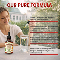 Complément de berbérine 1500mg sous marque blanche : favorise la santé digestive, améliore la fonction immunitaire, extrait végétal, gouttes liquides de berbérine