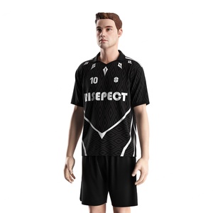 Camiseta de Fútbol con Cuello en V, Estilo Polo, Impresión por Sublimación, Control de Humedad, Secado Rápido, Logotipo Personalizado para el Día del Partido - Product Image 2