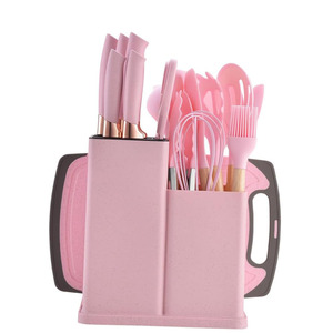 Hot Selling Non Stick Heat Resistance 19 PCS <b>Silicone</b> Cooking Tools <b>Silicone</b> <b>Kitchen</b> <b>Utensils</b> Set with Wood Handle - Product Image 1