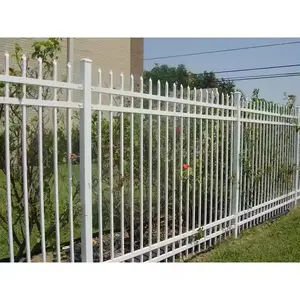 Produttore di fornitura a buon mercato durevole metallo decorativo bianco ferro battuto recinzione in acciaio per il giardino di casa