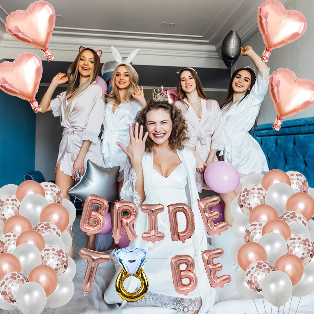 Diamond Ring Balloons Set Of 4 - Giant Engagement & Bachelorette Party Decorations