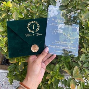 Carte d'Invitation de Luxe Imprimée Personnalisée Avec Enveloppe, Sceau de Cire Autocollant, Cartes de Vœux Faites à la Main, Invitation de <span class=keywords><strong>Mariage</strong></span> en Acrylique - Product Image 4