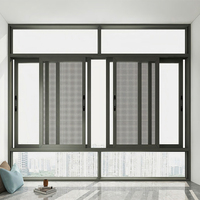 Ventanas Corredizas de Aluminio y Vidrio Pequeñas de Color Champán, Diseño Moderno para Ventanas de Casa, Precio de Fabricante, en Venta