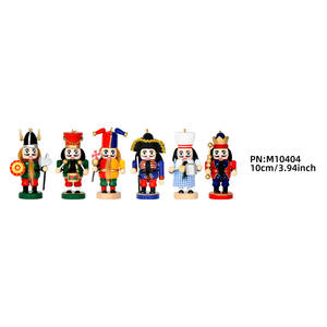 6 pièces 10CM nouveau chapeau <span class=keywords><strong>de</strong></span> <span class=keywords><strong>Clown</strong></span> drôle Pirate casse-noisette créatif maison artisanat poupée en bois massif écologique usine - Product Image 6