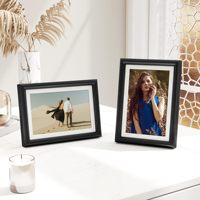 Set Bingkai Foto Klasik 8x10 (6 buah) untuk memajang foto 5x7 dengan Mat atau 8x10 tanpa Mat, warna kayu hitam, untuk meja