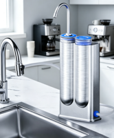 Robinet purificateur d'eau en acier inoxydable, filtre à eau à monter sur robinet, élimination des métaux lourds et du chlore, système de filtration d'eau pour la maison et la cuisine