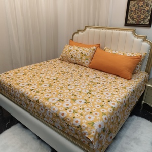 Wholesale Printed 6 Piece Deep Pocket <strong>Fitted</strong> and Flat <strong>Bed</strong> <strong>Sheets</strong> Bedding Set Cotton Touch Feeling King and Queen - Product Image 4