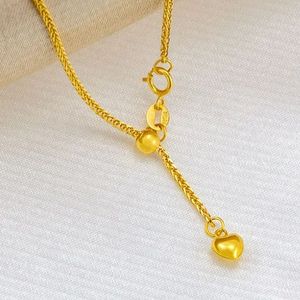 Collar con Colgante de Corazón Xinfly, Cadena Chopin, Oro Puro de 18k AU750, Joyería para Mujer - Product Image 4