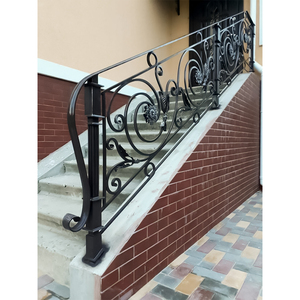 Rampe en <span class=keywords><strong>métal</strong></span> galvanisé HDP noir utilisé commercialement pour les balustrades et les mains courantes en fer forgé de pont - Product Image 1