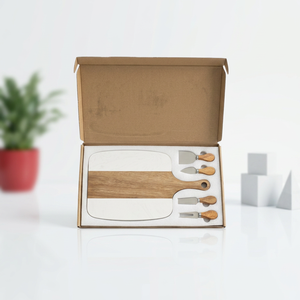 SKYJOY USA Stock Planche de service rectangulaire en bois écologique pour charcuterie et fromages, coffret cadeau pour femmes, Chine-Noël Mariage - Product Image 4
