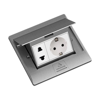 Prise de sol universelle encastrée ultra-mince en alliage d'aluminium gris de type 120, étanche et amortissante