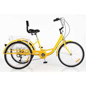 Triciclo para Adultos Desco de 26 Pulgadas Amarillo con Cesta para Pasajeros - Product Image 2