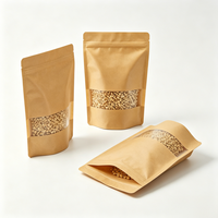 Sachet Doypack en Papier Kraft Qualité Alimentaire, Impression Personnalisée, Scellé, pour Fruits Secs, Céréales, Snacks, Biscuits, Vente en Gros