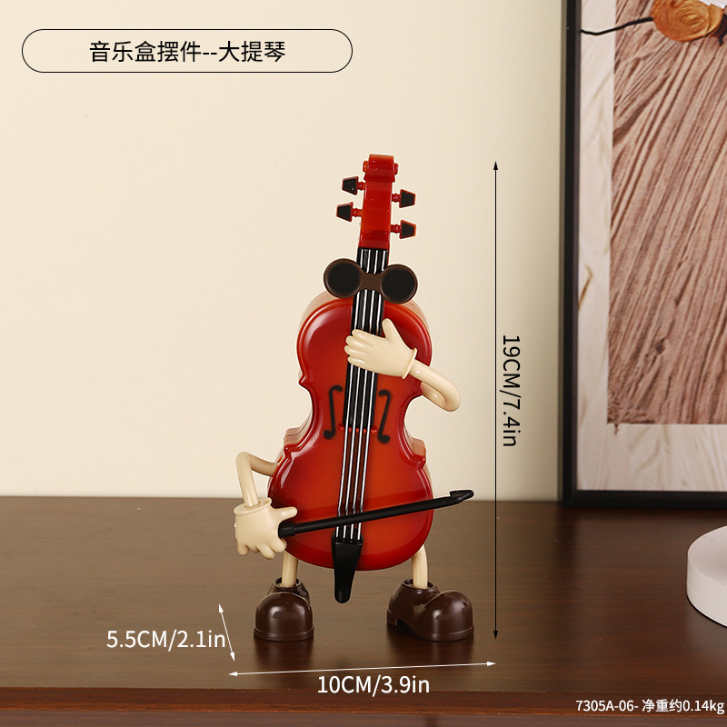 7305A-06 Adorno de caja de música - Violonchelo