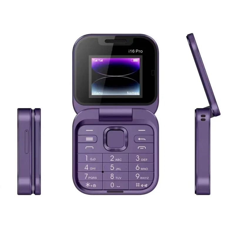 I16 Pro Dual Sim sin teléfono inteligente i16 Flip Phone Button Ancianos 2G Teléfono móvil F15 Mini Flip Teléfono móvil