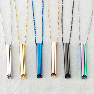 Silbato de acero inoxidable <span class=keywords><strong>para</strong></span> aliviar el estrés, collares de respiración consciente <span class=keywords><strong>para</strong></span> <span class=keywords><strong>ansiedad</strong></span>, ejercicios de respiración, meditación, collar sin decoloración - Product Image 1