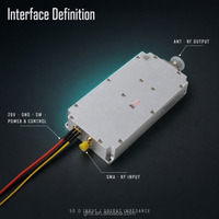 Amplificateur de puissance RF 5,8 GHz GUORESOUN, fabricant d'origine Chine Zhejiang, module 5725-5850 MHz 50W, gain élevé 48 dB, amplificateur de signal