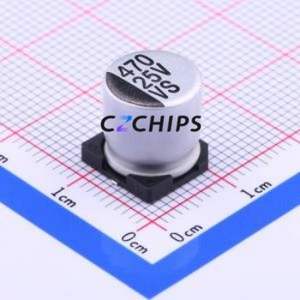 ตัวเก็บประจุอิเล็กโทรไลต์อะลูมิเนียมแบบ SMD รุ่น VS1E471MG105000CE0 ขนาด D10xL10.5 มม. ความจุ 470uF 20% 25V ขา 10 มม. - Product Image 1