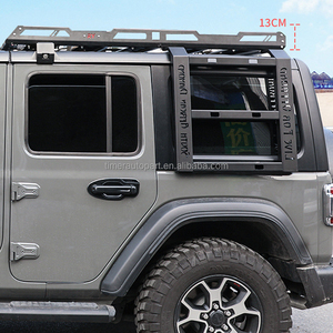 Estante de esquí <span class=keywords><strong>para</strong></span> <span class=keywords><strong>techo</strong></span> de Jeep Wrangler Jl 2018, plataforma gruesa, marco de equipaje turístico <span class=keywords><strong>para</strong></span> transporte de coche, <span class=keywords><strong>barras</strong></span> transversales <span class=keywords><strong>para</strong></span> equipaje superior con escalera - Product Image 2