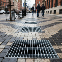 Plaque de grille antidérapante en acier inoxydable pour les systèmes de drainage des allées extérieures et les planchers de mezzanine-Durable