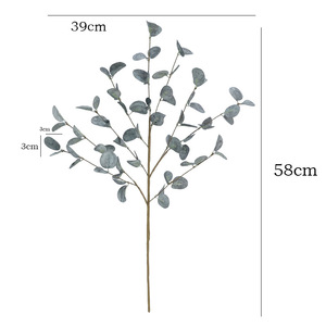 Plante d'eucalyptus artificielle Ruilisi, 36 feuilles, blanc, gris, rouge, décoration de mariage, accessoire de décoration pour la maison - Product Image 5