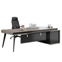 Escritorio Ejecutivo de Madera de Alta Gama, Moderno y Minimalista, en Forma de L, con Cajones de Almacenamiento Móviles