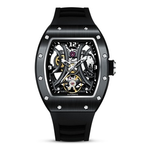 CHANCE Selling Customized Waterproof Rubber <b>Watch</b> Luxury Fashion Sports Style Hollow Automatic <b>Mechanical</b> High-end Barrel <b>Watch</b> - Product Image 1