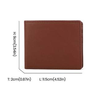 Genuine Leather Men's <b>Wallet</b> Brown Horizontal <b>RFID</b> Multi Card Slot Business Style Everyday Use - Product Image 4
