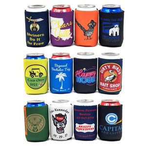 Vente en gros de refroidisseurs de canettes en néoprène personnalisés avec impression sur mesure pour cadeau promotionnel - Product Image 1