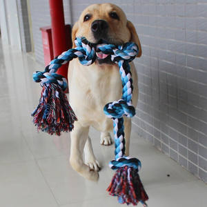 Interaktif köpek oyuncak büyük pamuk halat Tugger 5-Section büküm Chew oyuncak klasik Pet Molar eğlenceli düğümlü halat oyuncak büyük köpekler için - Product Image 1