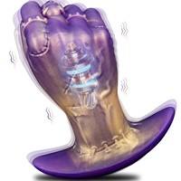 Vibrateur Géant en Forme de Poing, Masseur de Prostate, 10 Modes, Silicone Souple, Extenseur Monstre avec Base en T de Sécurité, Jouet Adulte