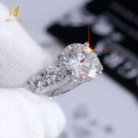 NUOYA Luxe 5 Ct D Couleur Moissanite Bague pour Femme Argent 925 Glacé Lab Bague en Diamant Personnalisé Hip Hop Fine Jewelry