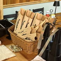 Sac en papier kraft personnalisé pour couverts de restaurant, écologique, fourchette, couteau, cuillère, étui en papier pour couverts avec serviette